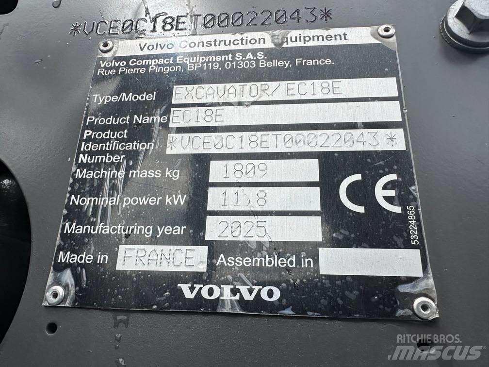 Volvo EC 18 E Mini ekskavatoriai < 7 t