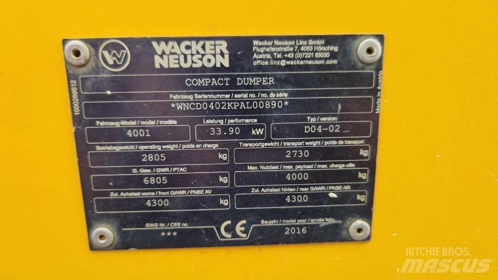 Wacker Neuson 4001 Statybiniai savivarčiai sunkvežimiai