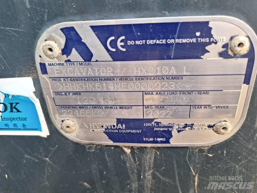 Hyundai HX210A L Vikšriniai ekskavatoriai