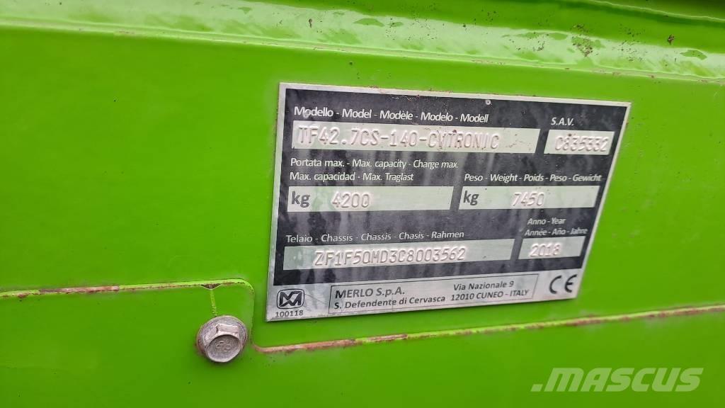 Merlo TF 42.7 CS-140 Teleskopiniai ratiniai krautuvai