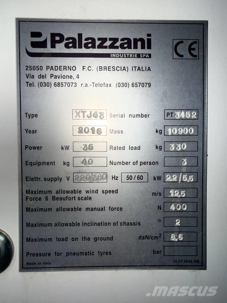 Palazzani XTJ 43 Teleskopiniai keltuvai