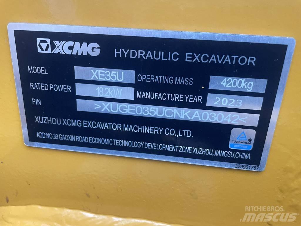 XCMG XE 35 U Mini ekskavatoriai < 7 t