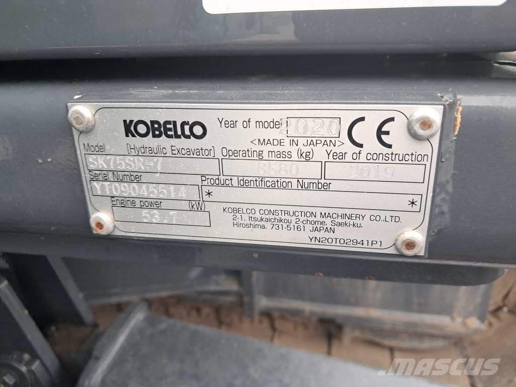 Kobelco Sk75SR-7 Vidutinės galios ekskavatoriai 7-12 t