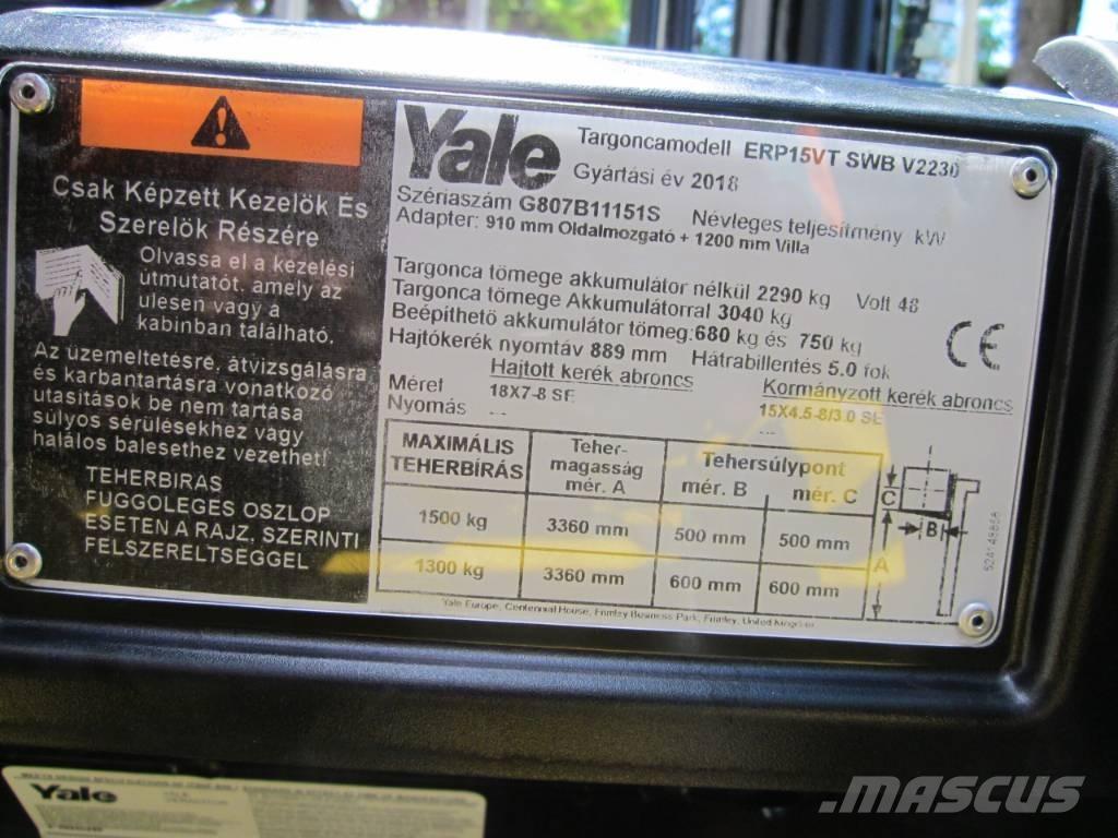 Yale ERP15VT Elektriniai šakiniai krautuvai