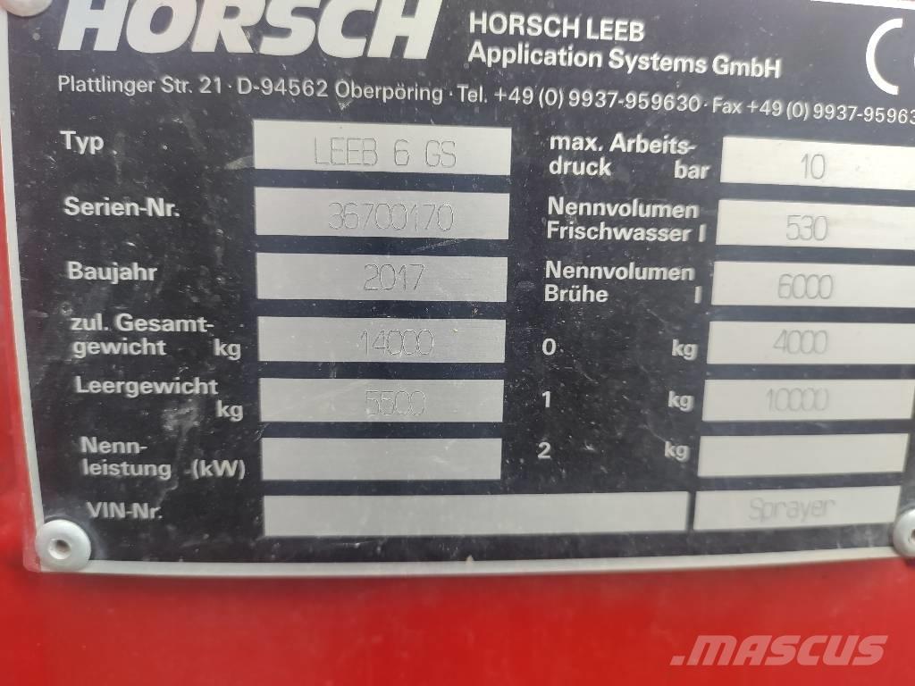 Horsch Leeb 6 GS Prikabinami purkštuvai