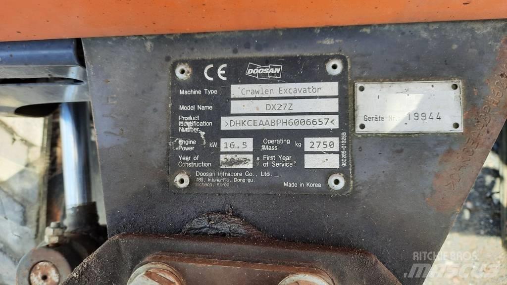 Doosan DX 27 Z Mini ekskavatoriai < 7 t