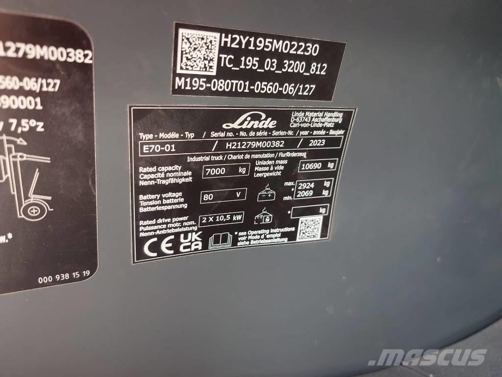 Linde E 70/1279 Elektriniai šakiniai krautuvai