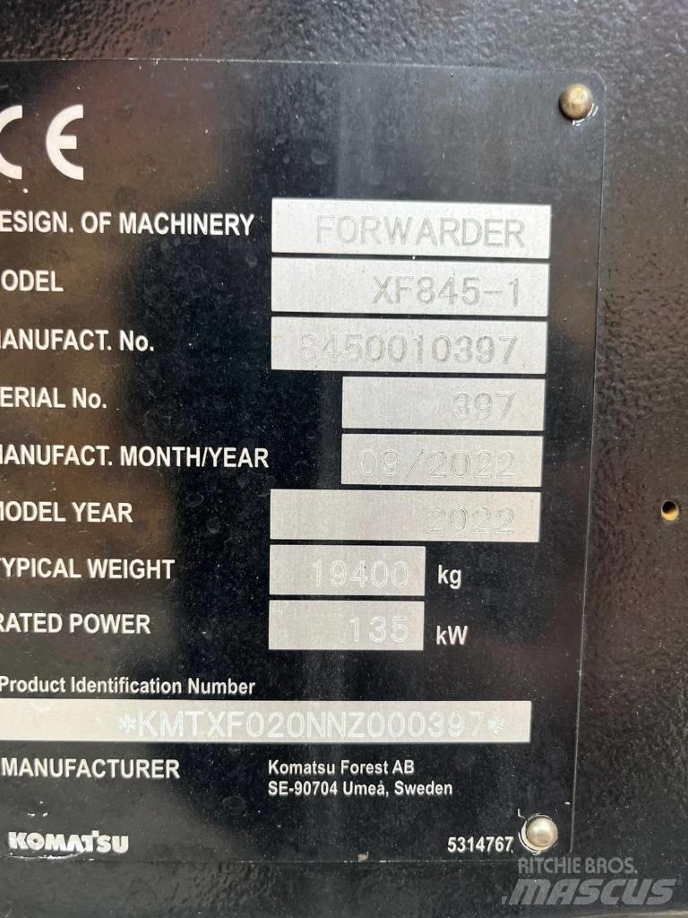 Komatsu 845-1 Naudoti miškovežiai (Forvarderiai)
