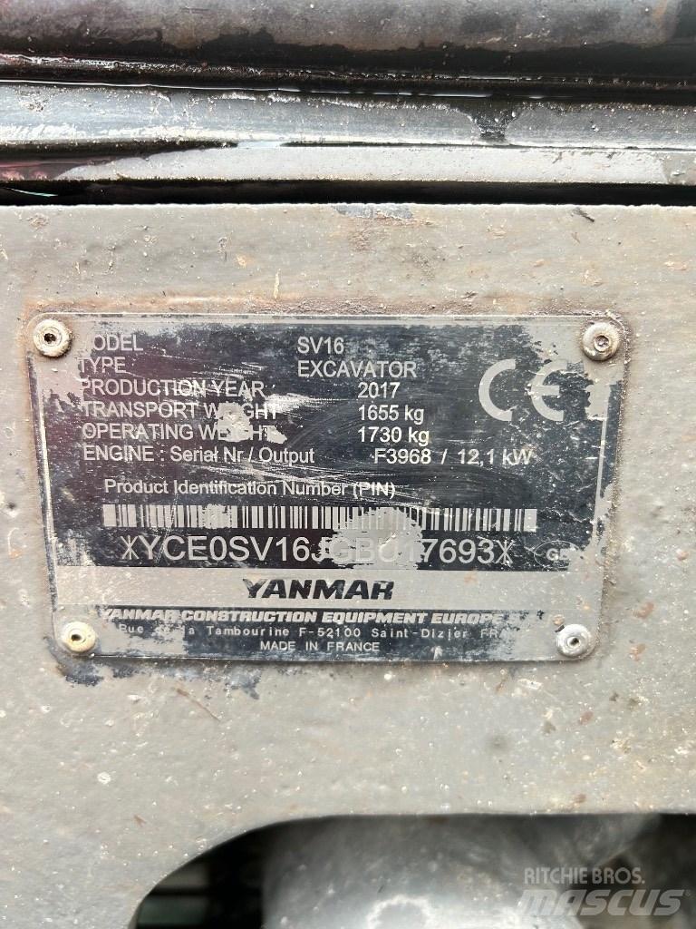 Yanmar SV 16 Mini ekskavatoriai < 7 t