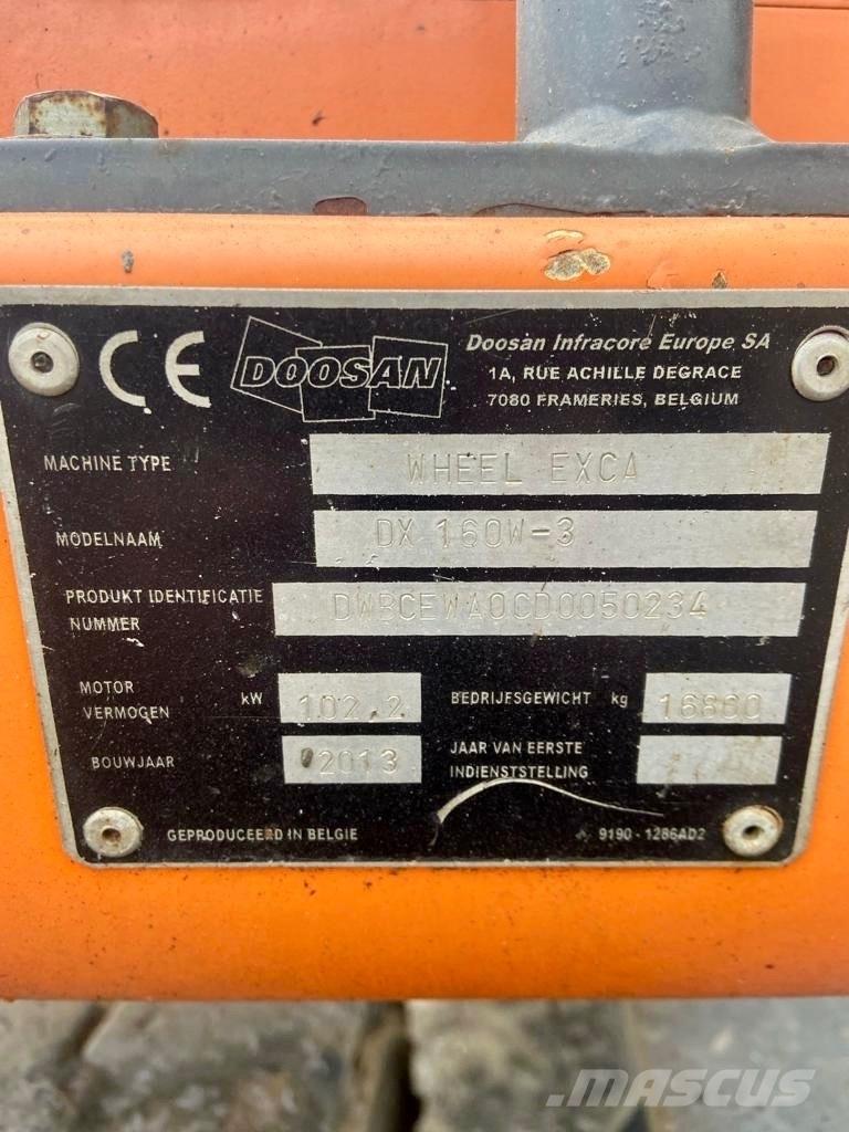 Doosan DX 160 W-3 Ratiniai ekskavatoriai