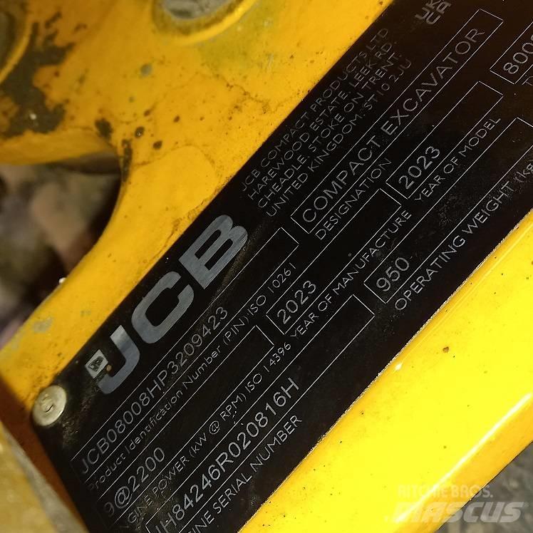 JCB 8008 Mini ekskavatoriai < 7 t