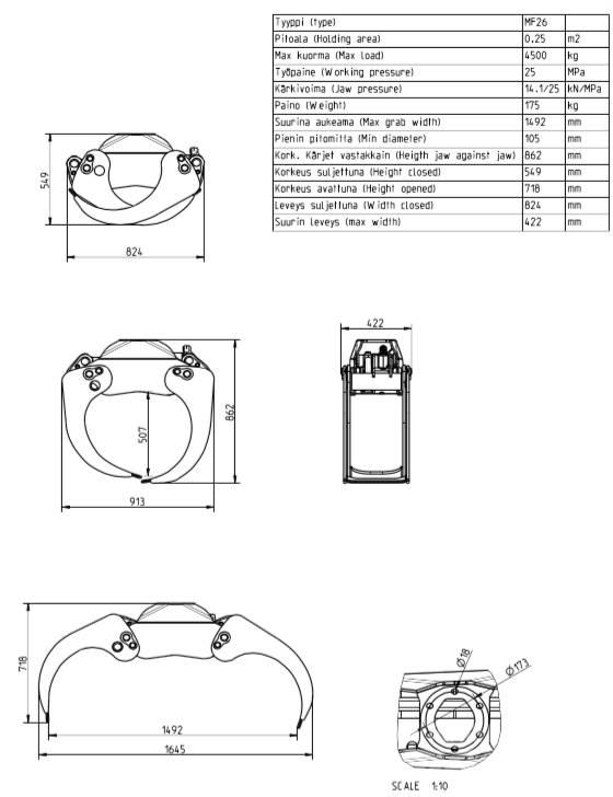 Mesera MF26 Griebtuvai