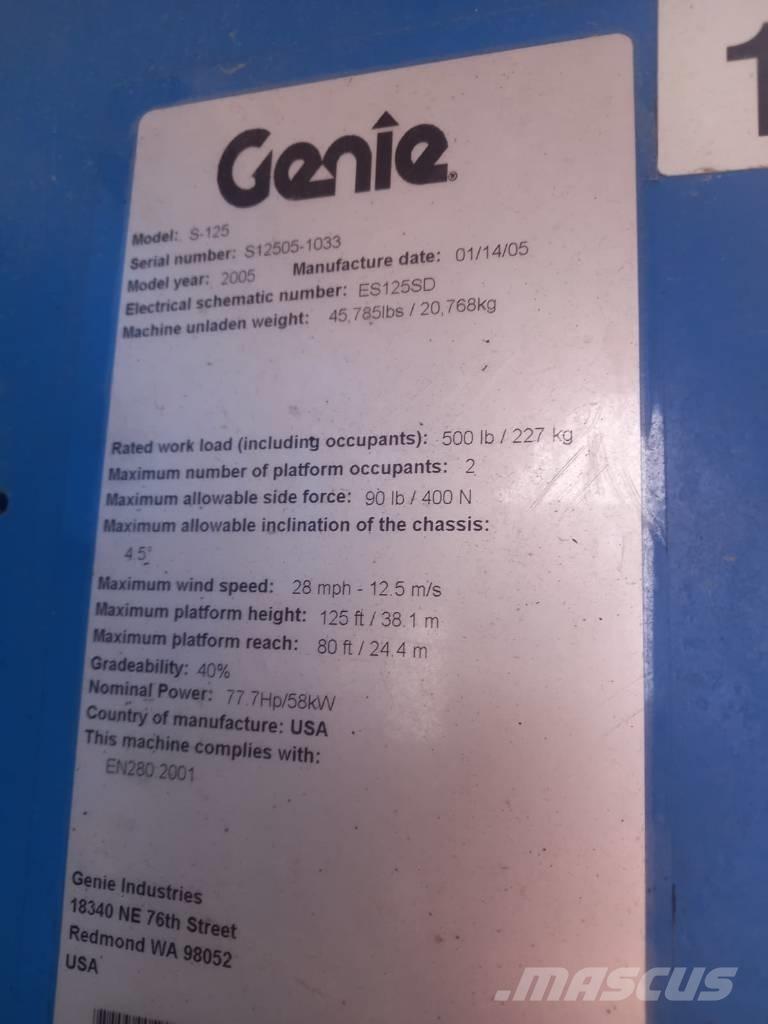 Genie S 125 Teleskopiniai keltuvai