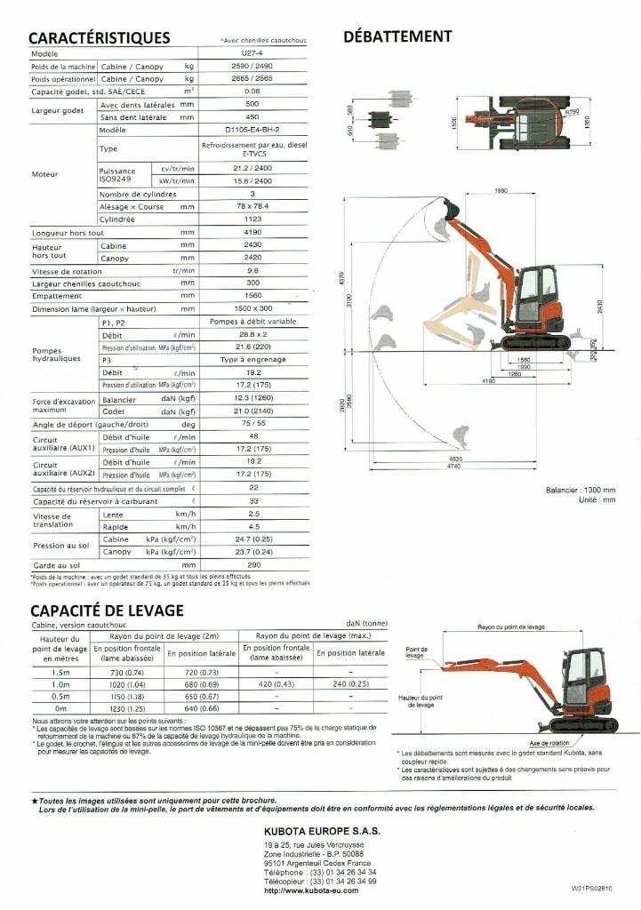 Kubota U 27-4 Mini ekskavatoriai < 7 t