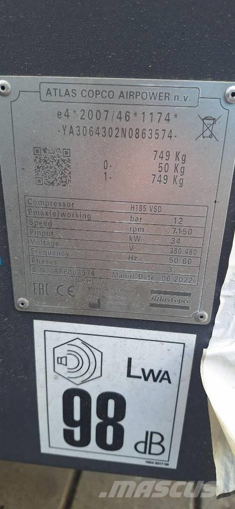 Atlas Copco H185 VSD Kompresoriai