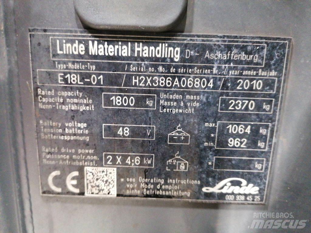 Linde E18L-01 Elektriniai šakiniai krautuvai