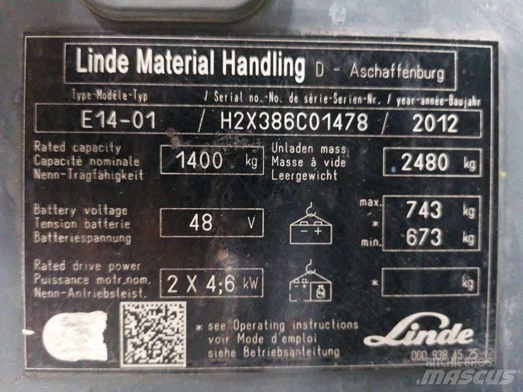 Linde E14-01 Elektriniai šakiniai krautuvai