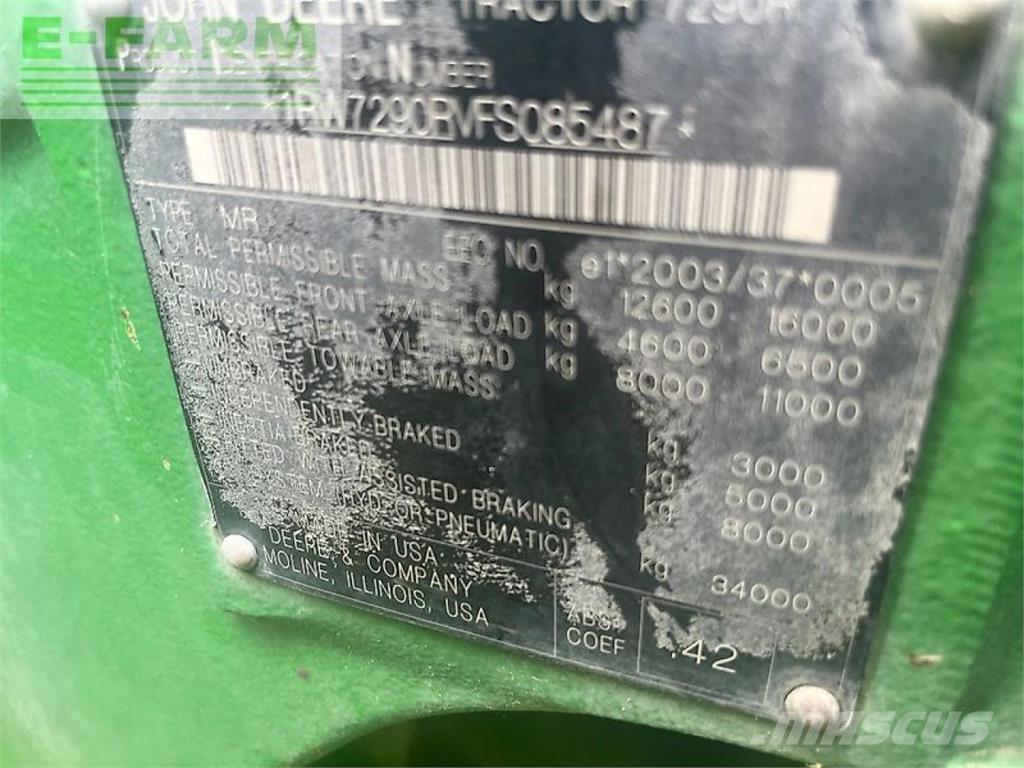John Deere 7290r Traktoriai