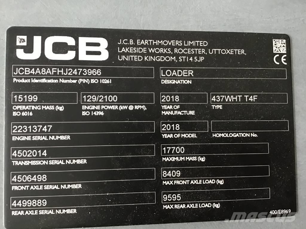 JCB 437 WHT Naudoti ratiniai krautuvai