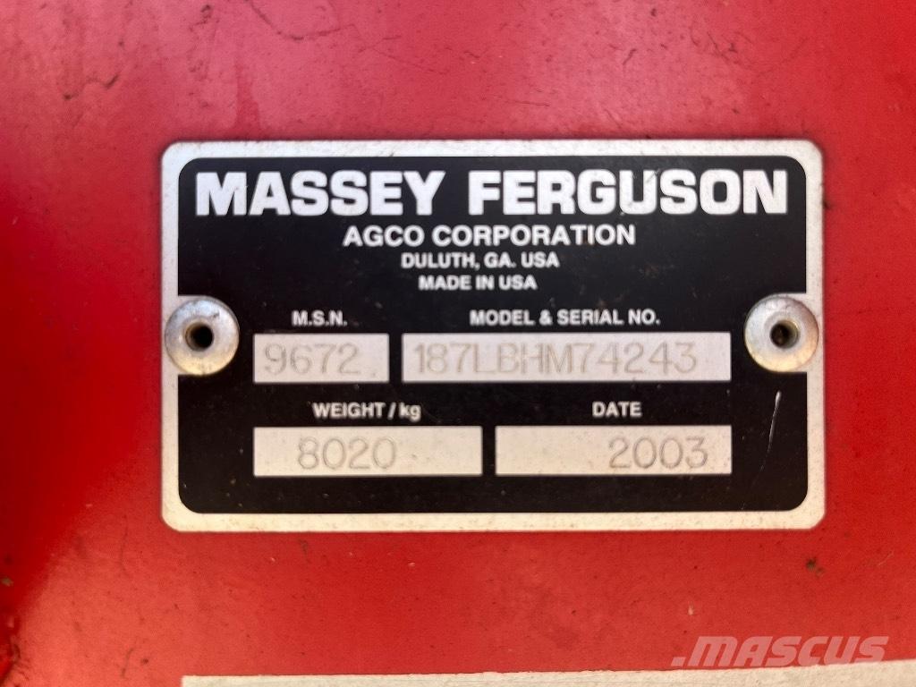 Massey Ferguson 187 Stačiakampių ryšulių presai