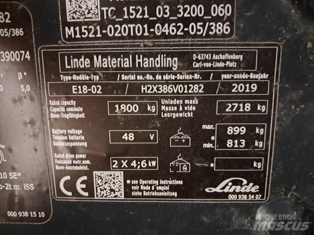 Linde E18-02 Elektriniai šakiniai krautuvai