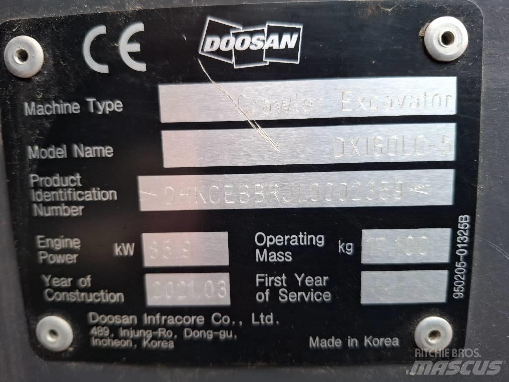 Doosan DX160LC-5 Vikšriniai ekskavatoriai