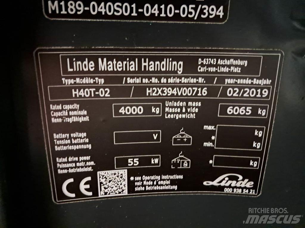 Linde H40T-02 LPG (dujiniai) krautuvai