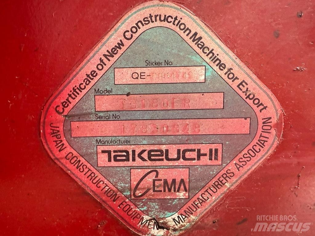 Takeuchi TB 180 FR Vidutinės galios ekskavatoriai 7-12 t