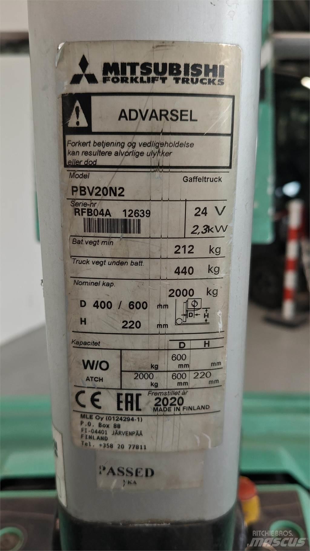 Mitsubishi PBV20N2 Šakiniai krautuvai - Kita