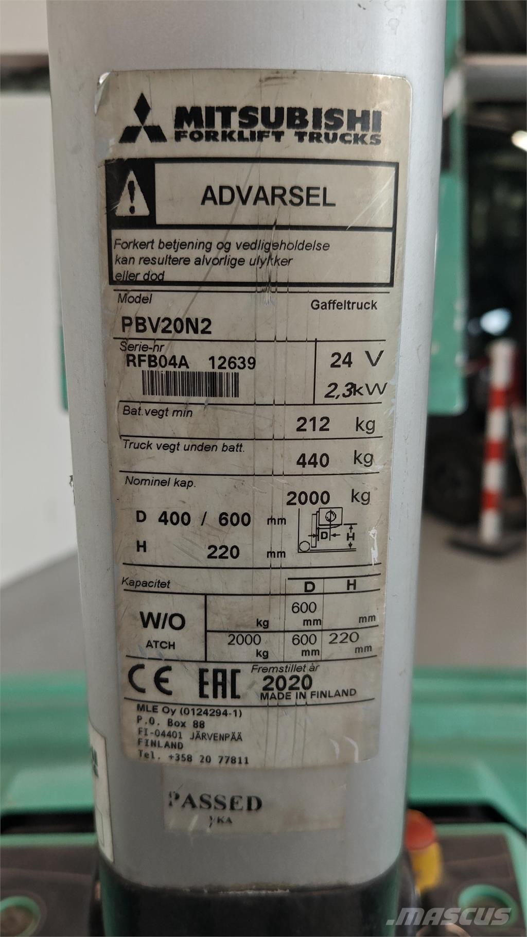 Mitsubishi PBV20N2 Keltuvai su platforma operatoriui