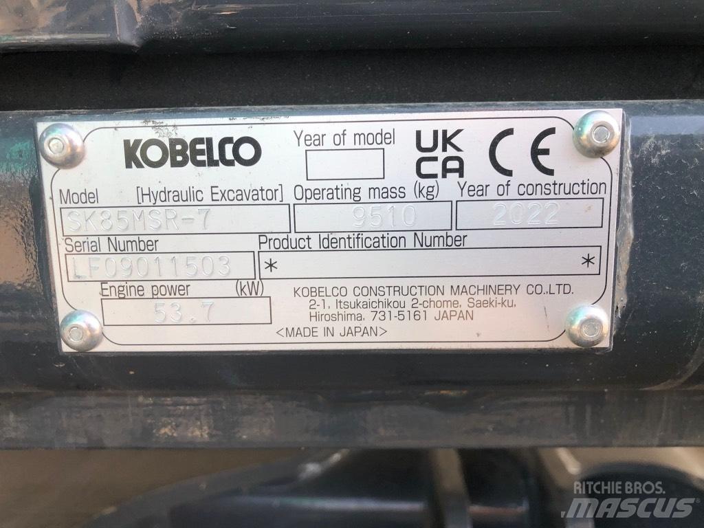 Kobelco SK85MSR-7 Vidutinės galios ekskavatoriai 7-12 t