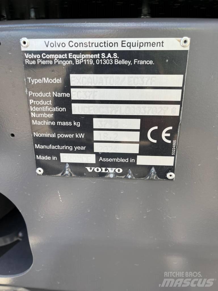 Volvo EC37F Mini ekskavatoriai < 7 t