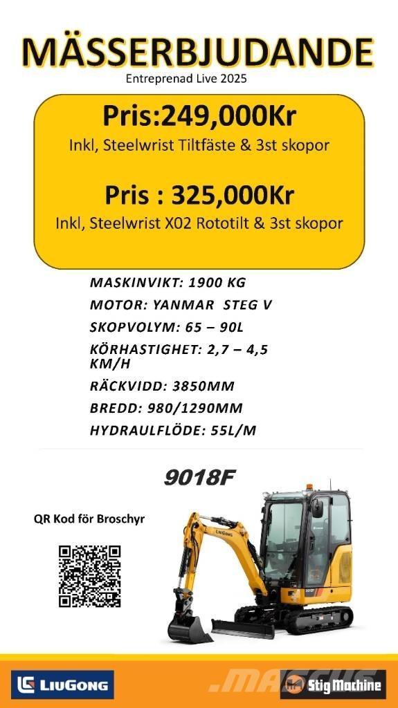 LiuGong 9018 F Mini ekskavatoriai < 7 t