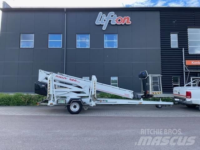 Dino 260 XTD Skylift Ant priekabų montuojamos kėlimo platformos
