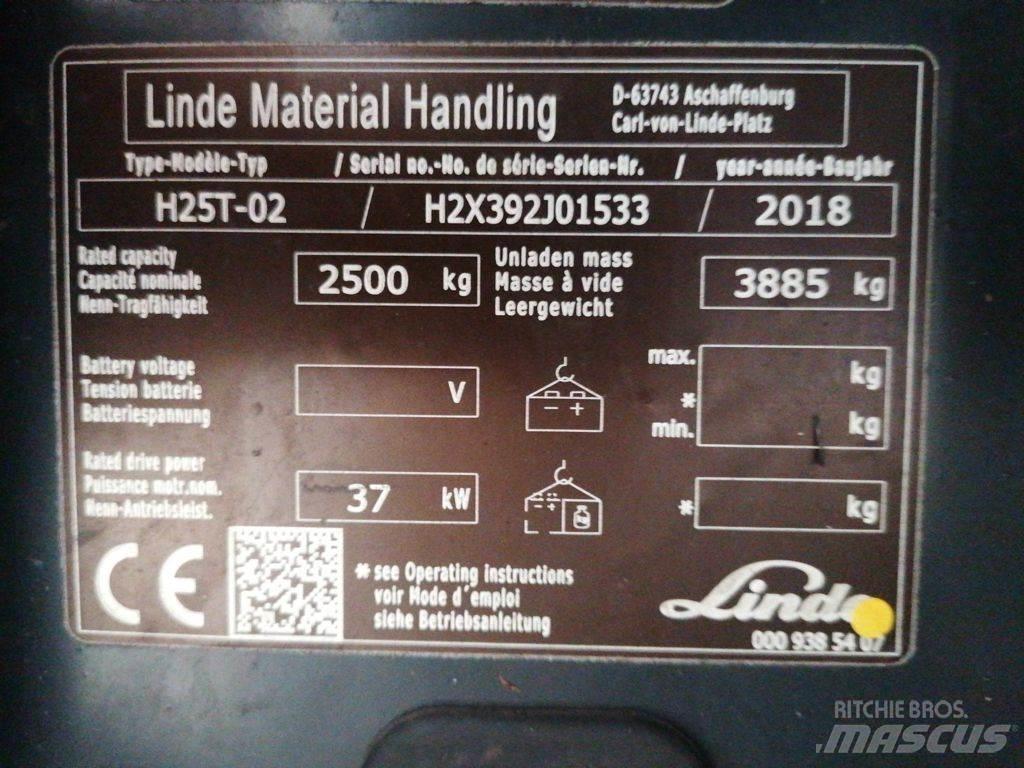 Linde H25T-02 LPG (dujiniai) krautuvai