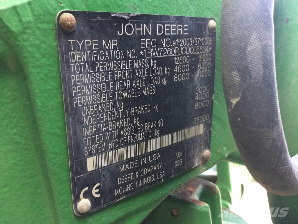 John Deere 7260R Traktoriai