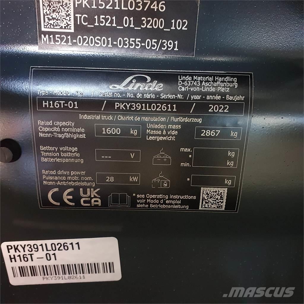 Linde H16T LPG (dujiniai) krautuvai