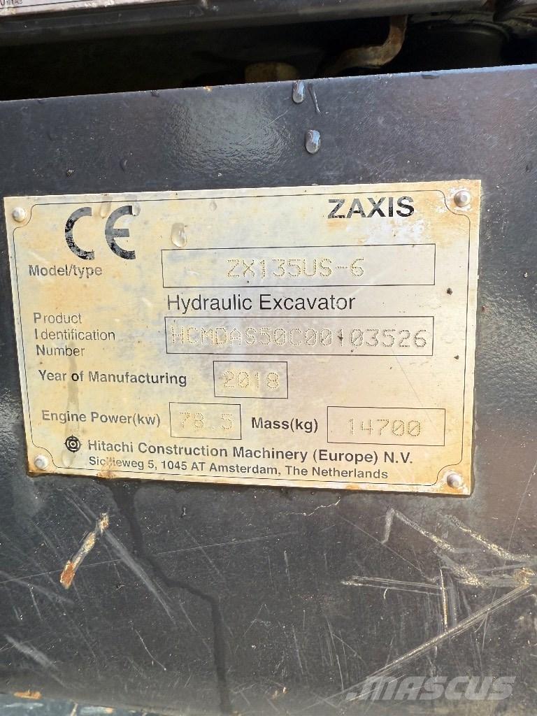 Hitachi ZX 135 US-6 Vikšriniai ekskavatoriai