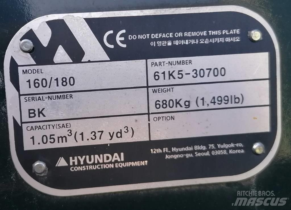 Hyundai 1.05m3_HX180 Kaušai