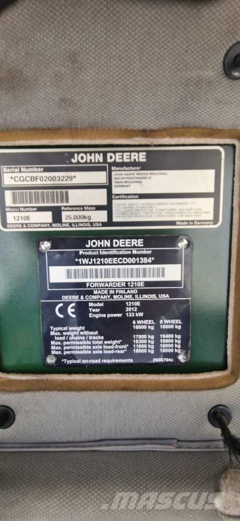 John Deere 1210 E Naudoti miškovežiai (Forvarderiai)