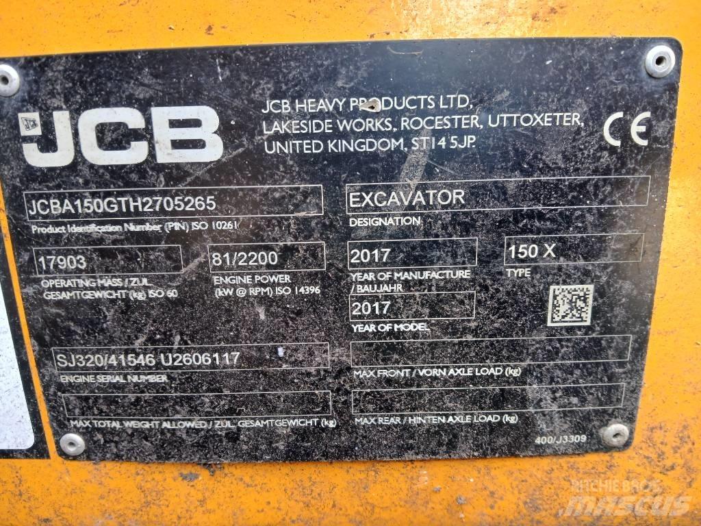JCB 150X Vikšriniai ekskavatoriai