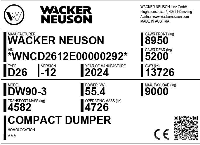 Wacker Neuson DW90-3 Statybiniai savivarčiai sunkvežimiai