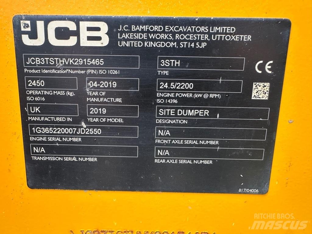 JCB 3STH SWIVEL Statybiniai savivarčiai sunkvežimiai