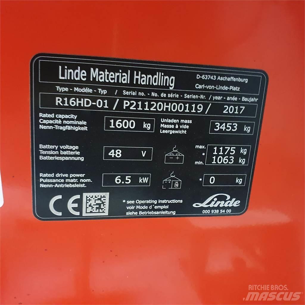 Linde R16HD Šakiniai krautuvai su prailgintu keltuvu
