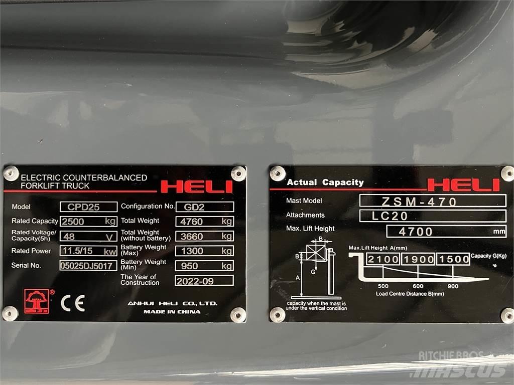 Heli CPD25 GD2 / NEU Elektriniai šakiniai krautuvai