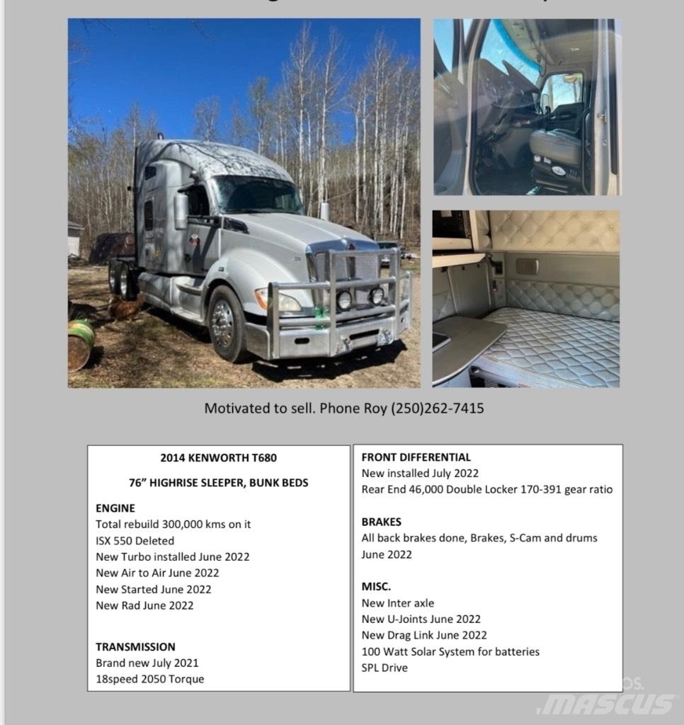 Kenworth T680 Naudoti vilkikai