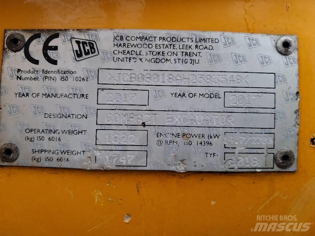 JCB 8018 CTS Mini ekskavatoriai < 7 t