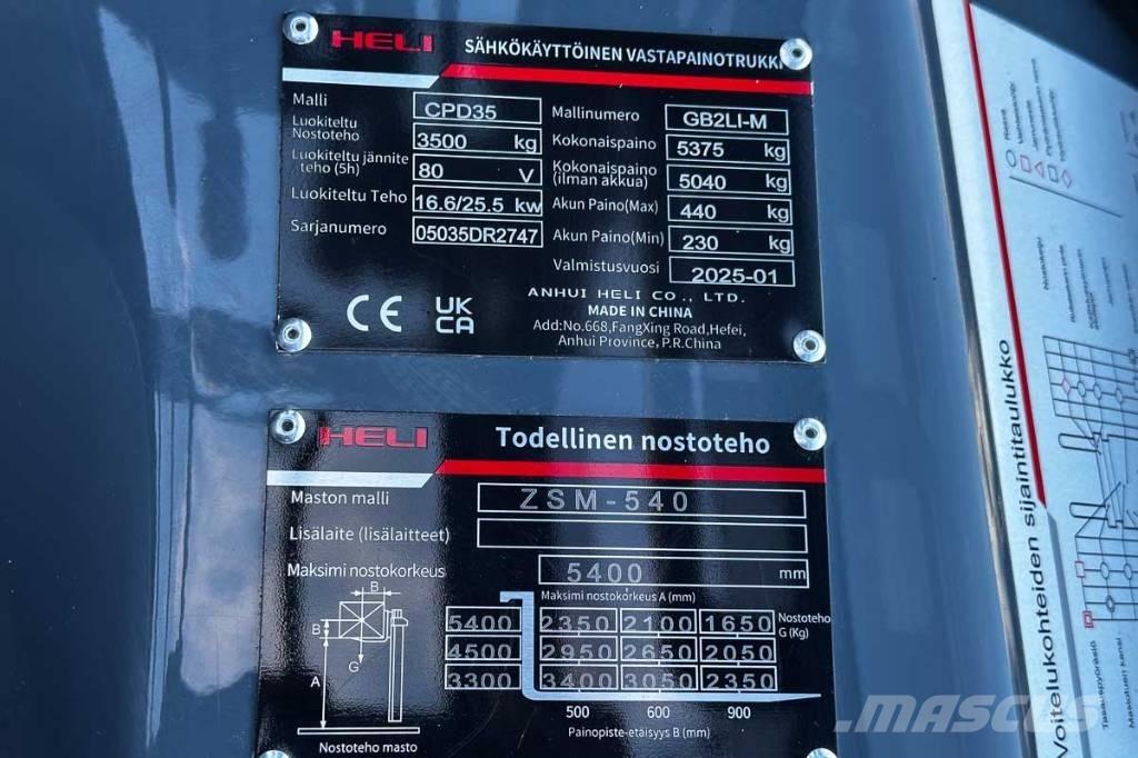 Heli CPD 35 Elektriniai šakiniai krautuvai