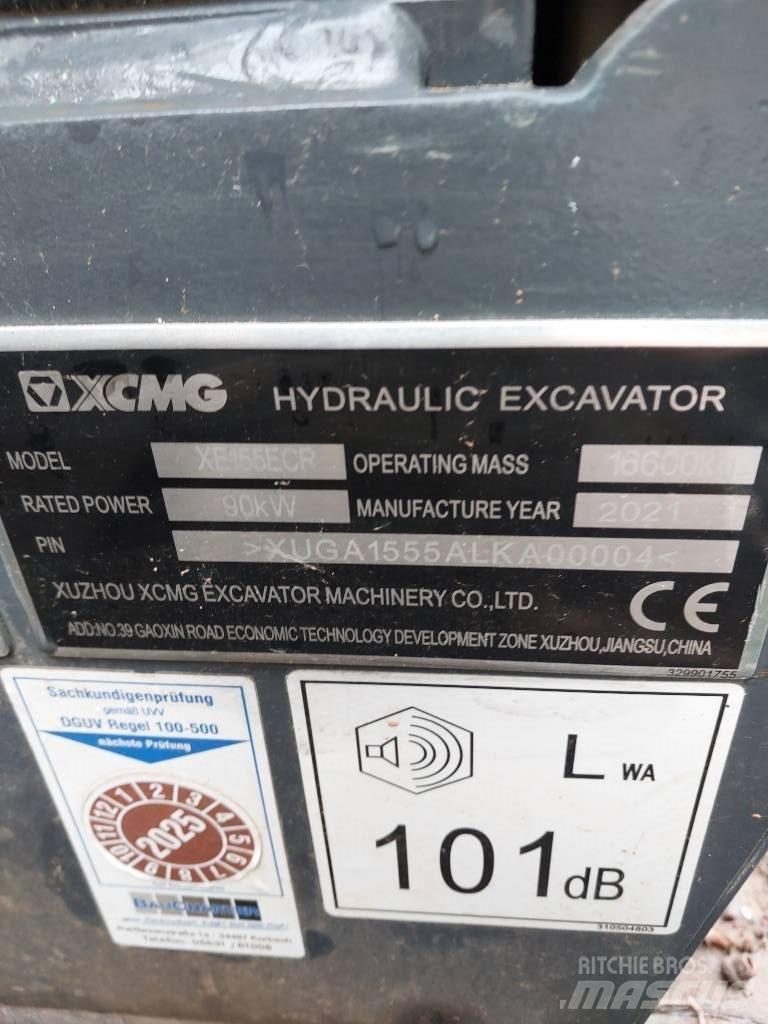 XCMG XE 155 ECR Vikšriniai ekskavatoriai