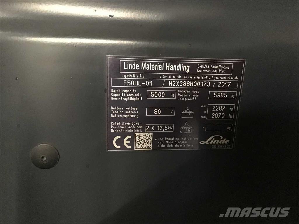Linde E50HL Elektriniai šakiniai krautuvai